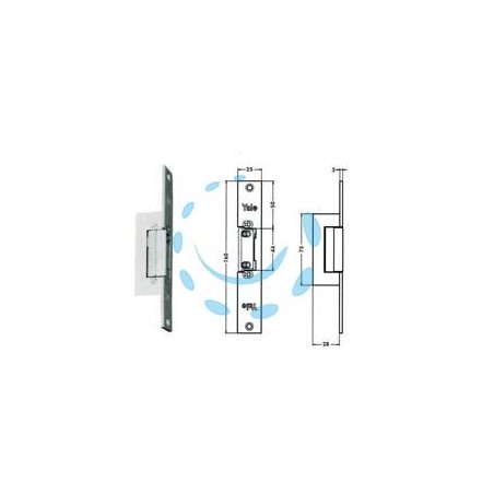 INCONTRO ELETTRICO SIMMETRICO REVERSIBILE CON FERMO 67F0 - cm.16 acciaio finitura grigio (Y67F0504)