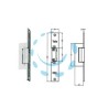 INCONTRO ELETTRICO SIMMETRICO REVERSIBILE CON FERMO 67F0 - cm.16 acciaio finitura grigio (Y67F0504)