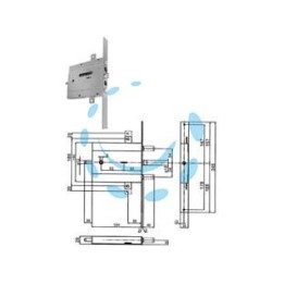 SERRATURA TRIPLICE DA INFILARE PER PORTE BLINDATE DOPPIA MAPPA 133Y5 - mm.65 SX (Y133Y565280)