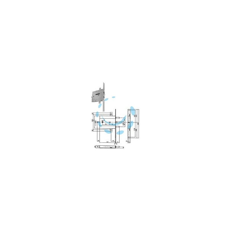 SERRATURA TRIPLICE DA INFILARE PER PORTE BLINDATE DOPPIA MAPPA 133Y5 - mm.65 SX (Y133Y565280)