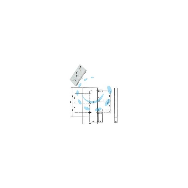 SERRATURA TRIPLICE APPLICARE MULTIFUNZ. CIL. EU. + D/M BLINDATE 133Y9 - mm.80 SX (Y133Y965280)