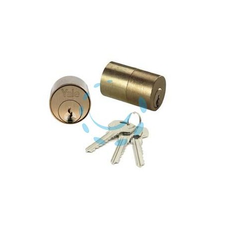 DOPPIO CILINDRO ESTERNO FISSO DA APPLICARE IN OTTONE 2252 - ø mm.25x20/ø mm.25x52 per serrature 680/688
