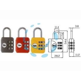 LUCCHETTO AD ARCO A COMBINAZIONE DA VIAGGIO PER VALIGE P1 - mm.28 grigio (YP1/28/121/1G)