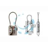 LUCCHETTO AD ARCO A CAVO A COMBINAZIONE CON DISPOSITIVO "TSA" TP3 - mm.32 (YTP3/32/350/1)