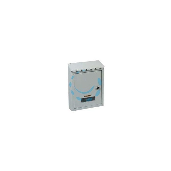 CASSETTA POSTALE MEDIA CON TETTO E CHIAVE A CILINDRO BIANCA - cm.21x7x30h. - colore bianco