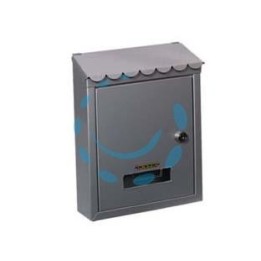 CASSETTA POSTALE MEDIA CON TETTO E CHIAVE A CILINDRO GRIGIA - cm.21x7x30h. - colore grigio