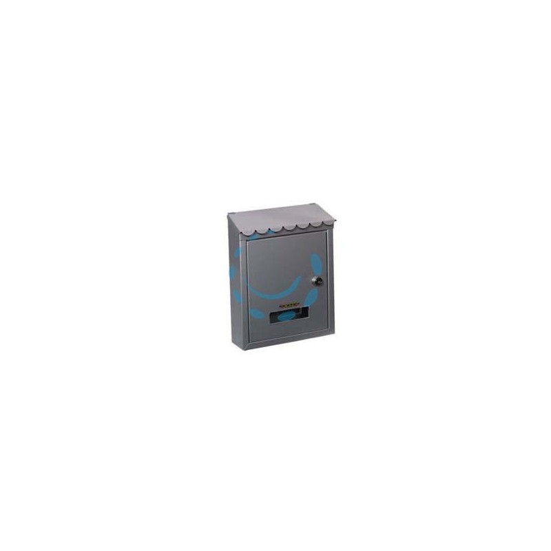 CASSETTA POSTALE MEDIA CON TETTO E CHIAVE A CILINDRO GRIGIA - cm.21x7x30h. - colore grigio