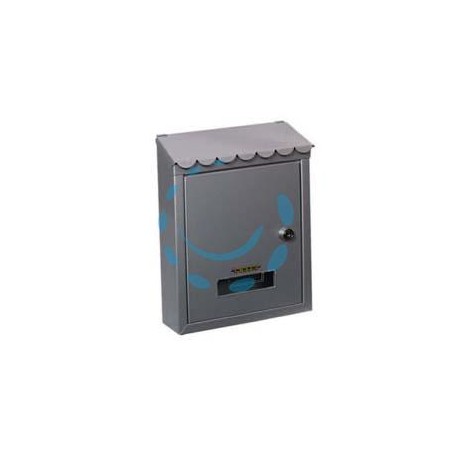 CASSETTA POSTALE MEDIA CON TETTO E CHIAVE A CILINDRO GRIGIA - cm.21x7x30h. - colore grigio