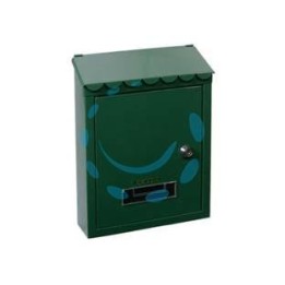 CASSETTA POSTALE MEDIA CON TETTO E CHIAVE A CILINDRO VERDE - cm.21x7x30h. - colore verde
