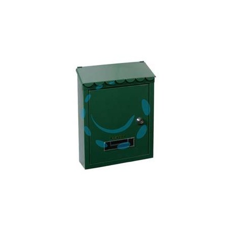 CASSETTA POSTALE MEDIA CON TETTO E CHIAVE A CILINDRO VERDE - cm.21x7x30h. - colore verde
