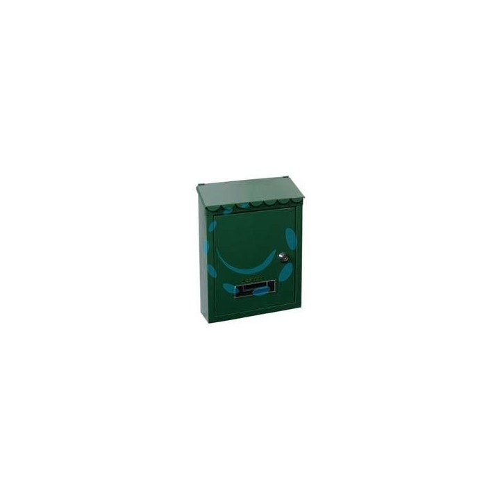 CASSETTA POSTALE MEDIA CON TETTO E CHIAVE A CILINDRO VERDE - cm.21x7x30h. - colore verde