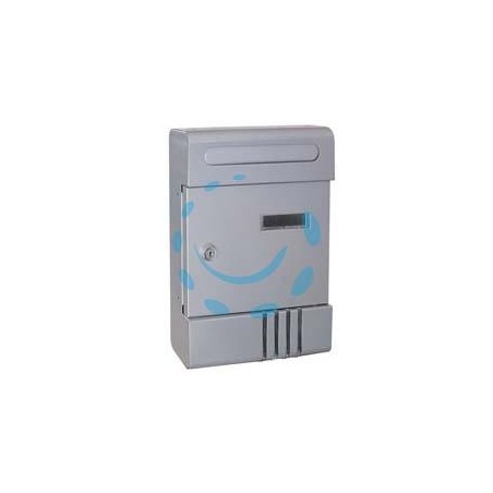 CASSETTA POSTALE IN METALLO PER ESTERNI ARGENTO - cm.20,5x6,5x29h. - argento