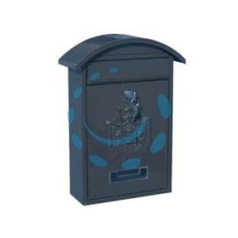 CASSETTA POSTALE CON TETTO E CHIAVE A CILINDRO PER ESTERNI NERA - cm.21x6x31h. - colore nero