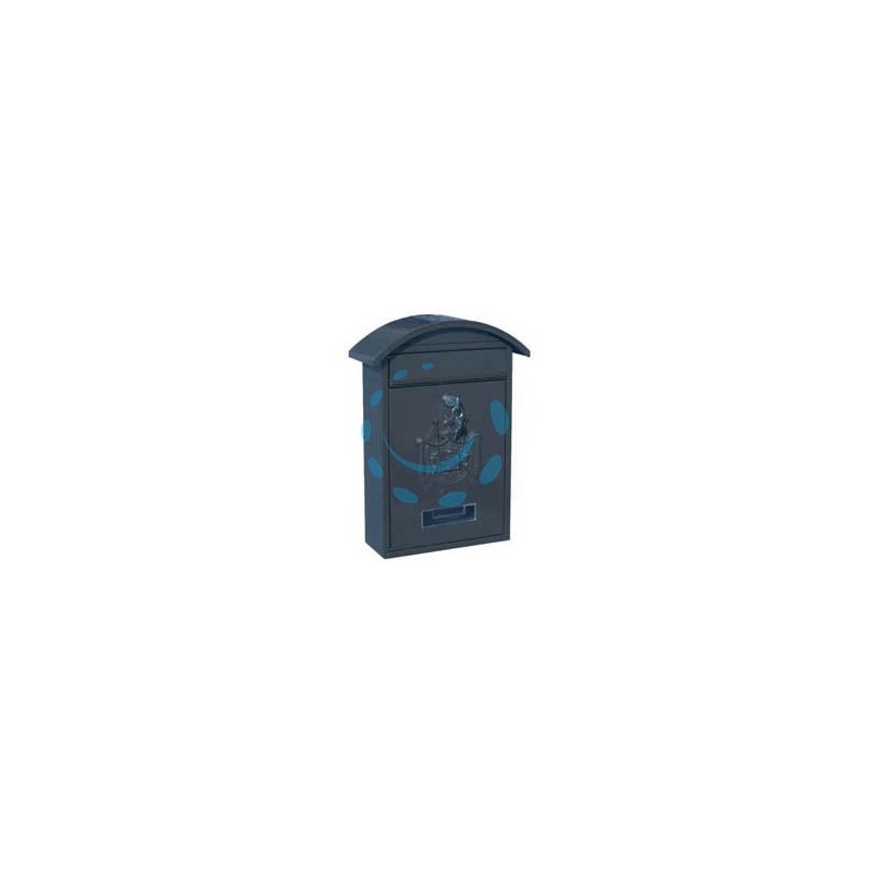 CASSETTA POSTALE CON TETTO E CHIAVE A CILINDRO PER ESTERNI NERA - cm.21x6x31h. - colore nero