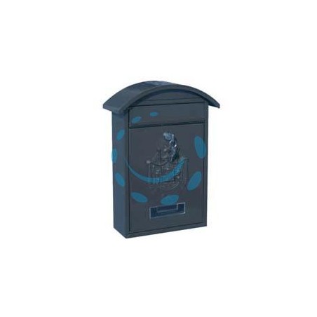 CASSETTA POSTALE CON TETTO E CHIAVE A CILINDRO PER ESTERNI NERA - cm.21x6x31h. - colore nero