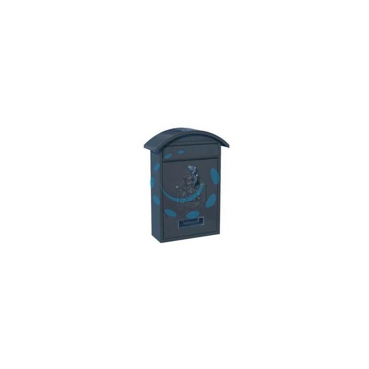 CASSETTA POSTALE CON TETTO E CHIAVE A CILINDRO PER ESTERNI NERA - cm.21x6x31h. - colore nero