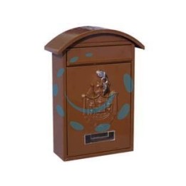 CASSETTA POSTALE CON TETTO E CHIAVE A CILINDRO PER ESTERNI MARRONE - cm.21x6x31h. - colore marrone