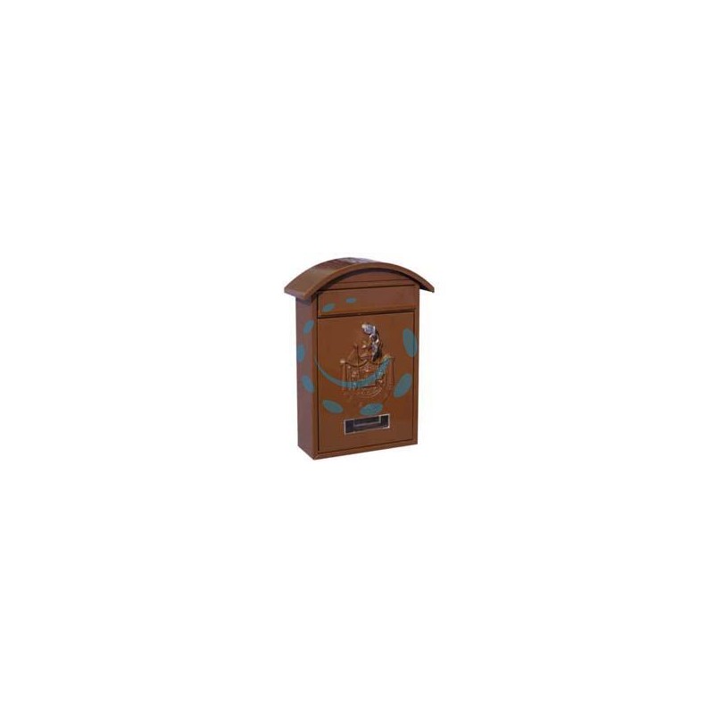 CASSETTA POSTALE CON TETTO E CHIAVE A CILINDRO PER ESTERNI MARRONE - cm.21x6x31h. - colore marrone