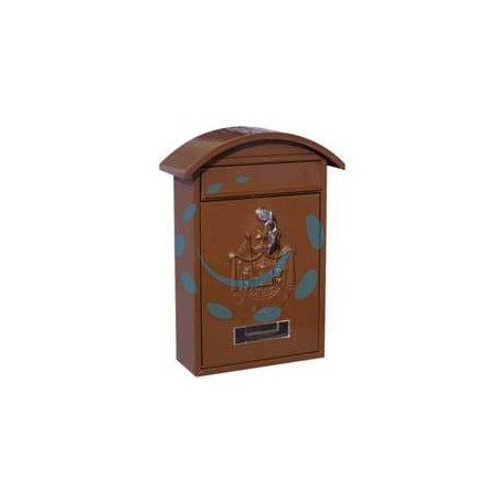 CASSETTA POSTALE CON TETTO E CHIAVE A CILINDRO PER ESTERNI MARRONE - cm.21x6x31h. - colore marrone
