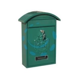 CASSETTA POSTALE CON TETTO E CHIAVE A CILINDRO PER ESTERNI VERDE - cm.21x6x31h. - colore verde
