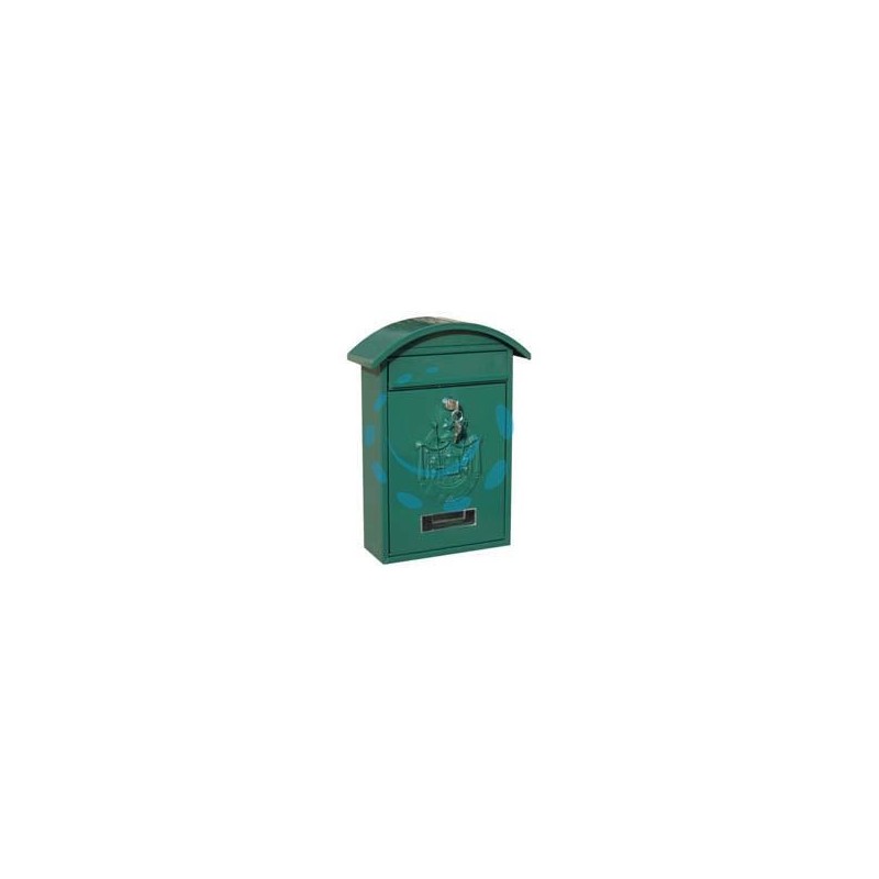 CASSETTA POSTALE CON TETTO E CHIAVE A CILINDRO PER ESTERNI VERDE - cm.21x6x31h. - colore verde