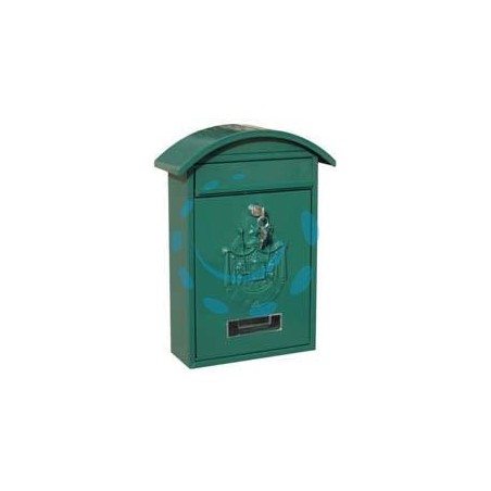 CASSETTA POSTALE CON TETTO E CHIAVE A CILINDRO PER ESTERNI VERDE - cm.21x6x31h. - colore verde