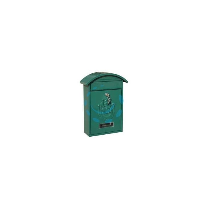 CASSETTA POSTALE CON TETTO E CHIAVE A CILINDRO PER ESTERNI VERDE - cm.21x6x31h. - colore verde