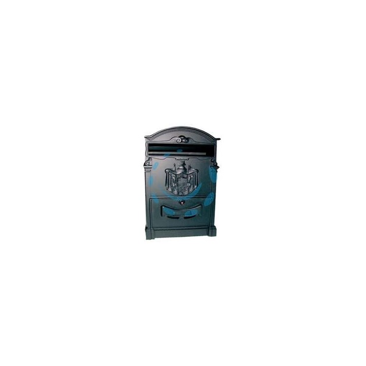 CASSETTA POSTALE IN ALLUMINIO PER ESTERNI "RESIDENCE" NERA - cm.25x9x41h. colore nero