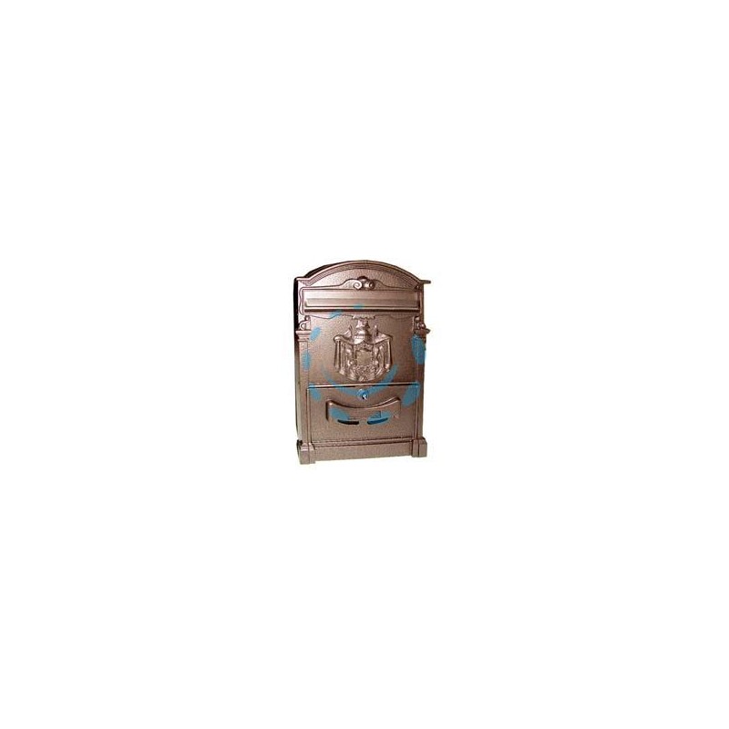 CASSETTA POSTALE IN ALLUMINIO PER ESTERNI "RESIDENCE" BRONZO - cm.25x9x41h. colore bronzo