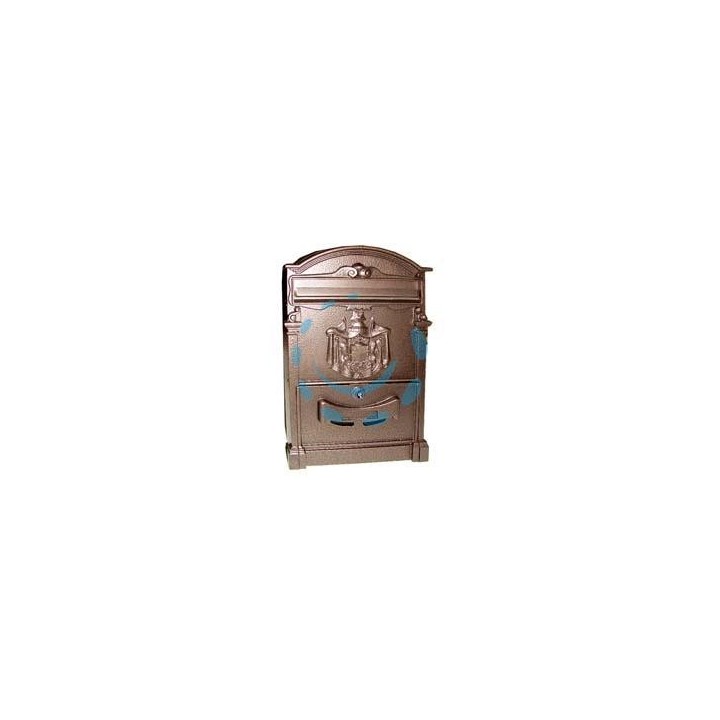 CASSETTA POSTALE IN ALLUMINIO PER ESTERNI "RESIDENCE" BRONZO - cm.25x9x41h. colore bronzo