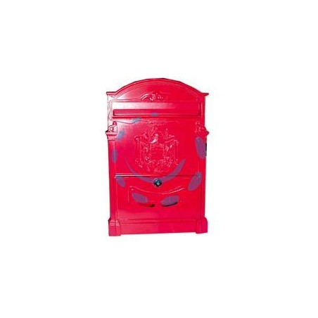 CASSETTA POSTALE IN ALLUMINIO PER ESTERNI "RESIDENCE" ROSSA - cm.25x9x41h. colore rosso