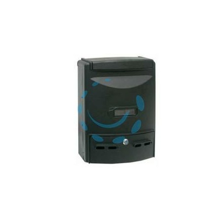 CASSETTA POSTALE IN ALLUMINIO PORTARIVISTE PER ESTERNI "EUROPA" NERA - cm.28,5x10x38h. colore nero