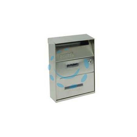 CASSETTA POSTALE PORTARIVISTE PER ESTERNI IN ACCIAIO INOX SATINATO - cm.21,5x10,5x33h. - acciaio inox 18/10 satinato
