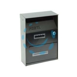 CASSETTA POSTALE PORTARIVISTE PER ESTERNI NERA - cm.21,5x10,5x33h. - colore nero