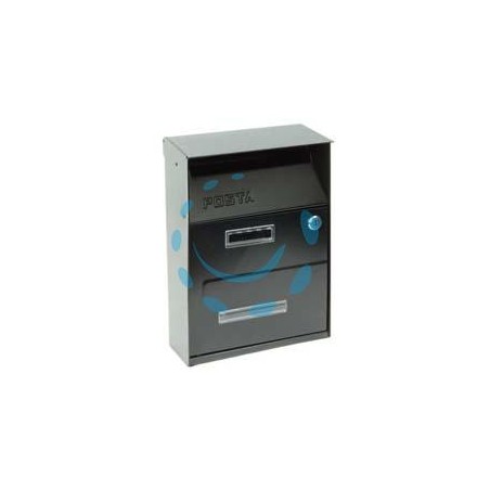 CASSETTA POSTALE PORTARIVISTE PER ESTERNI NERA - cm.21,5x10,5x33h. - colore nero