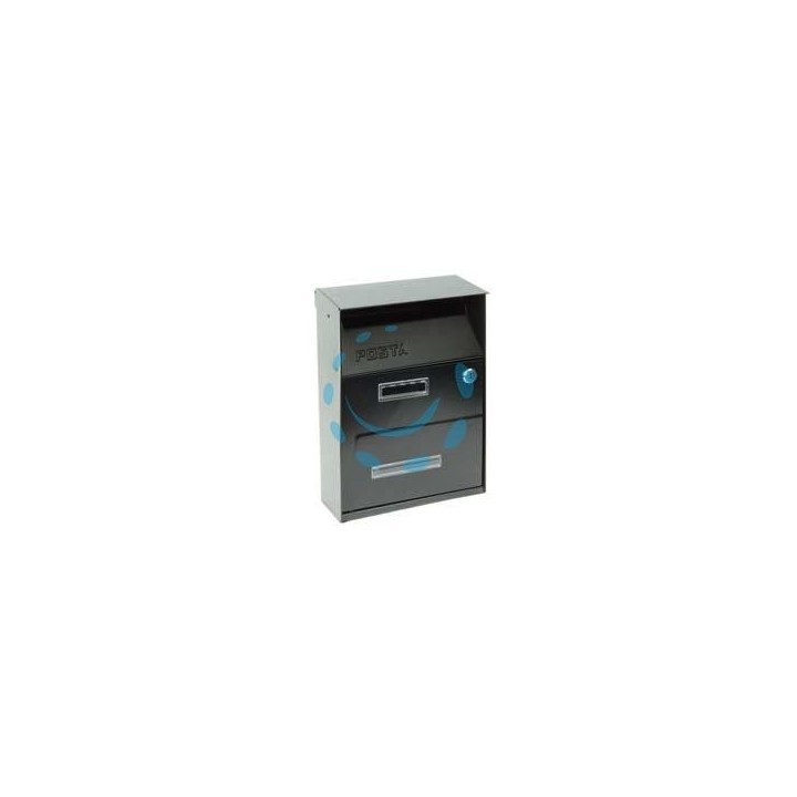 CASSETTA POSTALE PORTARIVISTE PER ESTERNI NERA - cm.21,5x10,5x33h. - colore nero