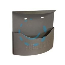 CASSETTA RACCOGLI PUBBLICITA’ IN METALLO "MARSUPIO" GRIGIO GHISA - cm.35x14x36h. colore grigio ghisa