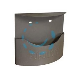 CASSETTA RACCOGLI PUBBLICITA’ IN METALLO "MARSUPIO" GRIGIO GHISA - cm.35x14x36h. colore grigio ghisa