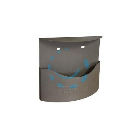 CASSETTA RACCOGLI PUBBLICITA’ IN METALLO "MARSUPIO" GRIGIO GHISA - cm.35x14x36h. colore grigio ghisa