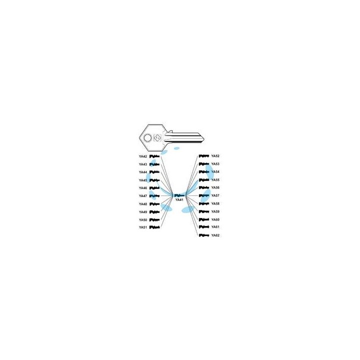 CHIAVI PER CILINDRI YALE 5 SPINE GRANDI YA41 - YA41