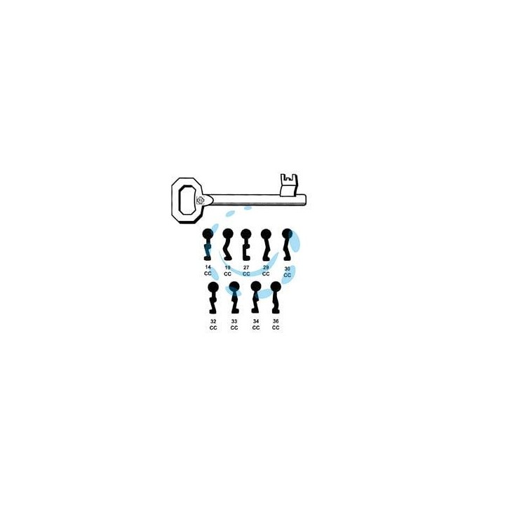 CHIAVI PASSEPARTOUT PATENT PER SERRATURE A BUSSOLA CORNI - 33 CC