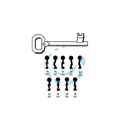 CHIAVI PASSEPARTOUT PATENT PER SERRATURE A BUSSOLA CORNI - 34 CC