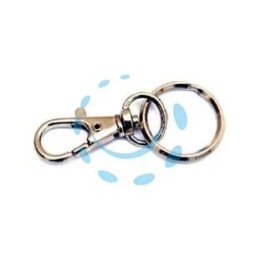 MOSCHETTONI PICCOLI A SCATTO CON ANELLO GIREVOLE IN ACCIAIO NICHELATO - mm.45