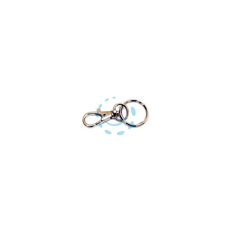 MOSCHETTONI PICCOLI A SCATTO CON ANELLO GIREVOLE IN ACCIAIO NICHELATO - mm.45