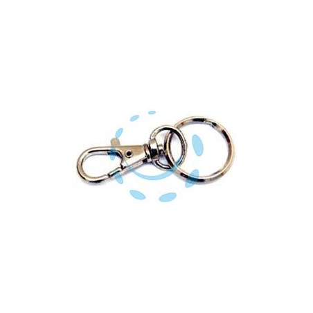 MOSCHETTONI PICCOLI A SCATTO CON ANELLO GIREVOLE IN ACCIAIO NICHELATO - mm.45