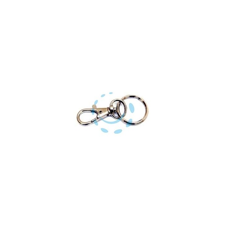 MOSCHETTONI PICCOLI A SCATTO CON ANELLO GIREVOLE IN ACCIAIO NICHELATO - mm.45
