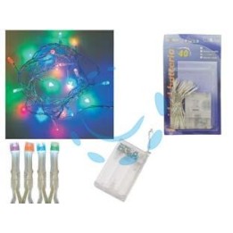 LUCI 40 LED MULTICOLOR A BATTERIA PER INTERNO - mt.0,2 + 2,4