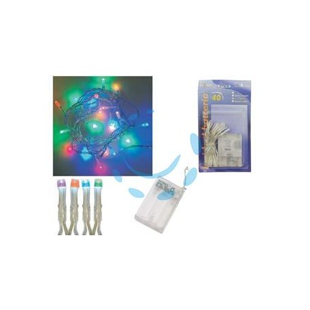 LUCI 40 LED MULTICOLOR A BATTERIA PER INTERNO