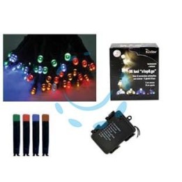 LUCI 120 LED MULTICOLOR A BATTERIA PER INTERNO CON GIOCO LUCI - mt.0,3 + 11,9