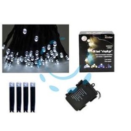LUCI 120 LED BIANCO FREDDO A BATTERIA PER INTERNO CON GIOCO LUCI - mt.0,3 + 11,9